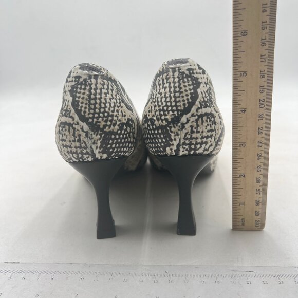 FOWT Snake Print Croc-Embossed Pointed Toe Pumps Women Dressy Slip on Shoes - Picture 5 of 8